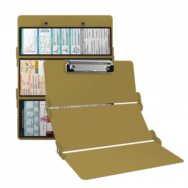 WhiteCoat Clipboard® Trifold - Tactical Brown Cardiology Edition